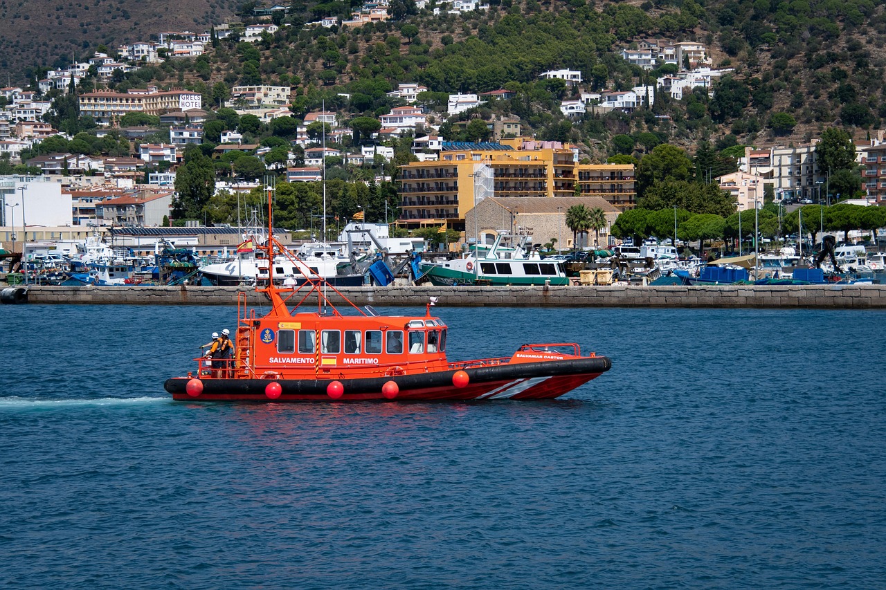 Boat on a trailer at the harbour