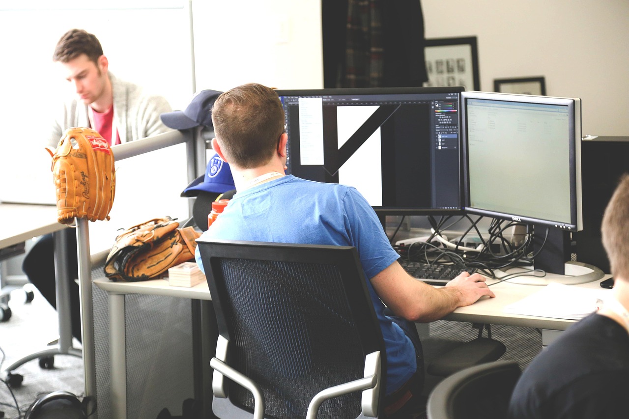Creative team working on designs