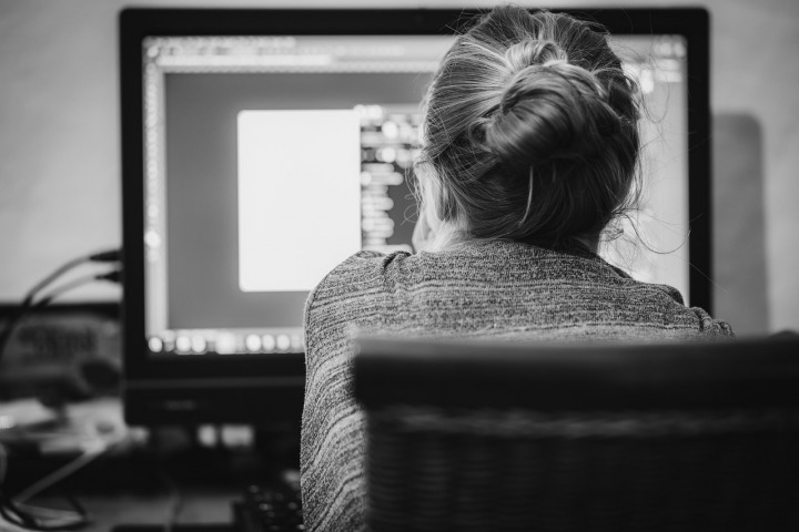 Designer working on a computer