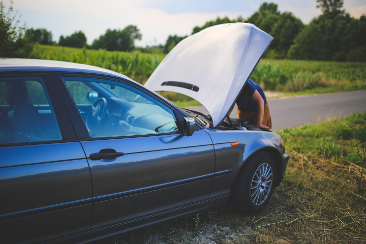 Car broken down on the roadside