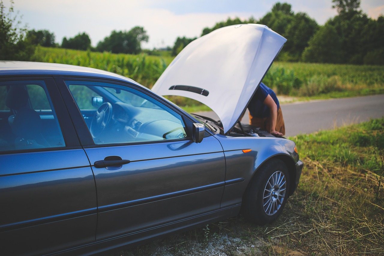 Car broken down on the roadside